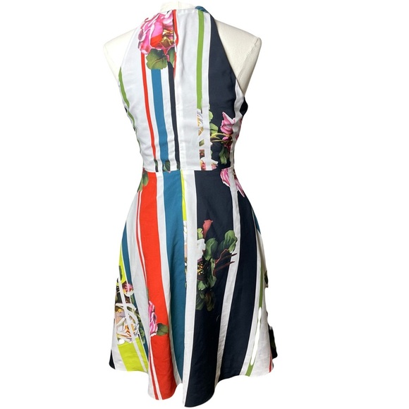 Dao by Chloe Dao | Geo Print Multicolor Floral Halter MidiDress | Women’s Size 6 - Picture 2 of 10